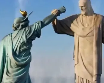 Embaixada do Irã divulga vídeo com IA que mostra confronto entre Cristo Redentor e Estátua da Liberdade
