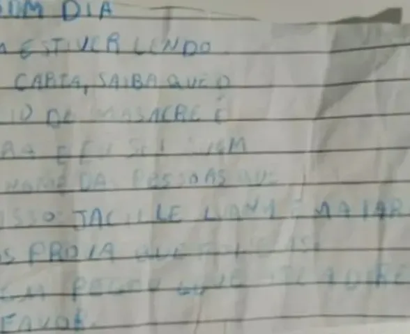 Escola identifica aluna como responsável por bilhete com ameaças em Coruripe
