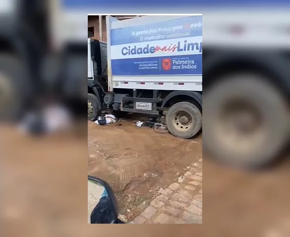 Motociclista morre em acidente com caminhão de coleta de lixo em Palmeira dos Índios