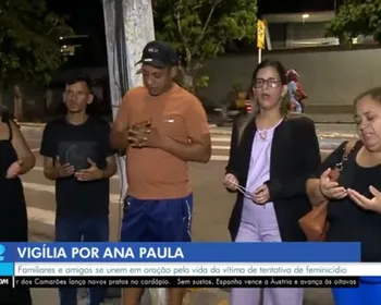 Amigos e familiares fazem vigília por vítima de tentativa de feminicídio que teve 90% do corpo queimado
