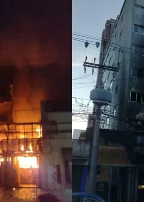 Imagens mostram momento em que incêndio atinge prédio e mata casal de idosos