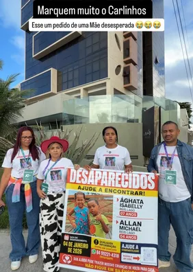 Mãe de crianças desaparecidas no Maranhão vai à porta de prédio de Carlinhos Maia em busca de ajuda