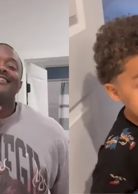 Menino de 4 anos viraliza ao ver o pai sem barba pela primeira vez