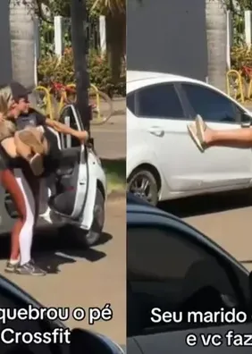 Mulher viraliza após carregar no colo marido que quebrou o pé: ‘Faz crossfit’