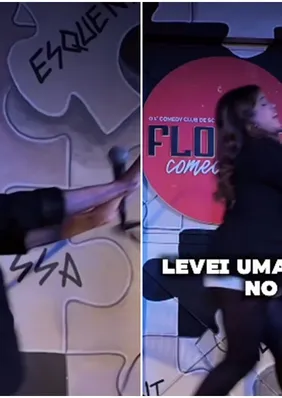Humorista leva cadeirada e é xingada durante show