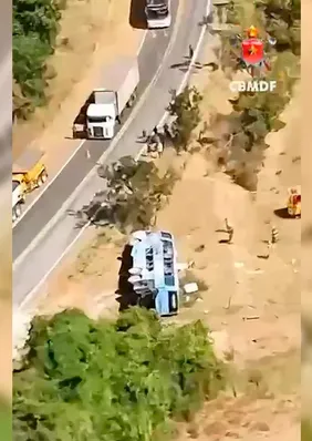 Imagens aéreas mostram acidente que deixou 6 mortos em rodovia