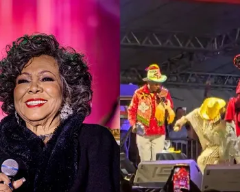 Assista ao momento em que Alcione cai no palco durante show