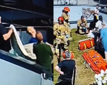 Criança de 4 anos cai da varanda do 5º andar e é salva por 3 homens
