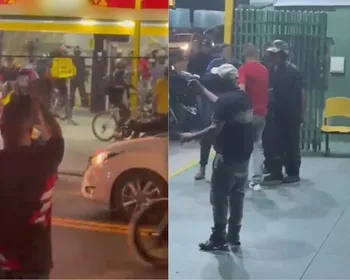 Tumulto entre motoboys e dono de pizzaria tem tiros e "capacetadas"