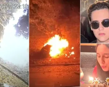 Veja momento em que Porsche bate em árvore e explode no interior