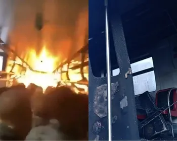 Veja momento em que trem com passageiros pega fogo na linha 12-Safira