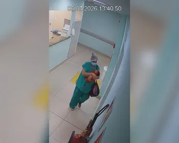 Vídeo: veja momento que técnica de enfermagem pega bebê para sequestrá-lo