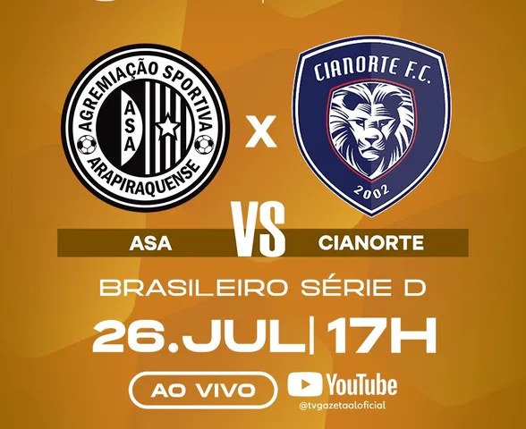 ASA x Cianorte: onde assistir ao vivo, horário e transmissão da TV Gazeta de Alagoas