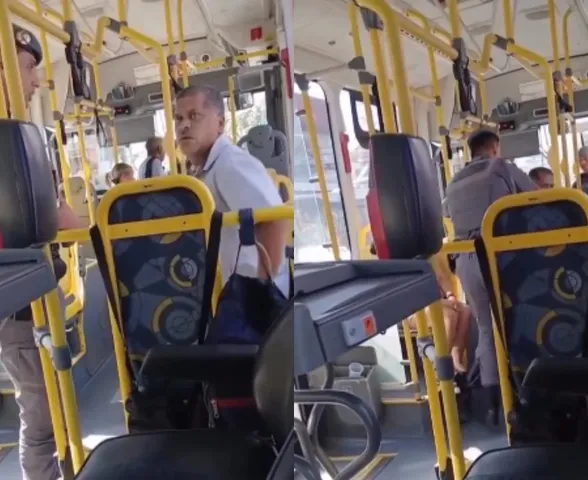 Buzinada para viatura fez PM tirar motorista de ônibus à força