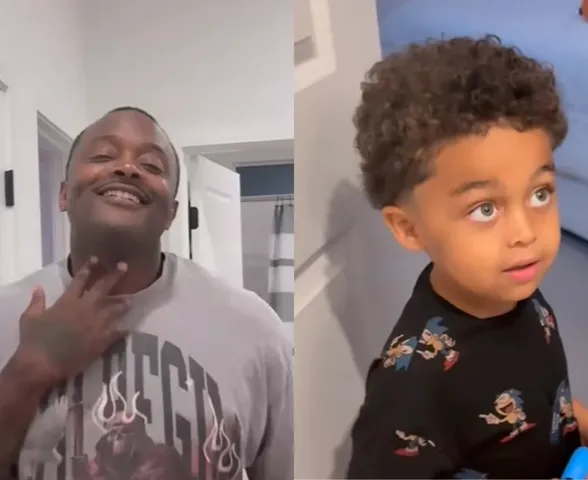 Menino de 4 anos viraliza ao ver o pai sem barba pela primeira vez