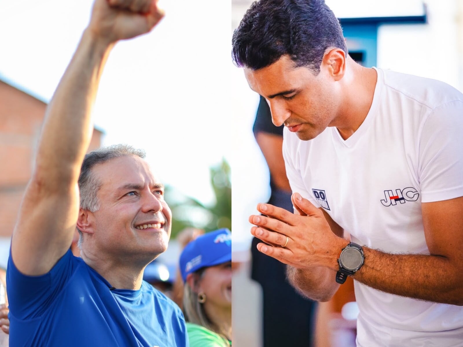 Renan Filho e JHC começam dia decisivo com “história de novo” e “fé na mudança”; veja