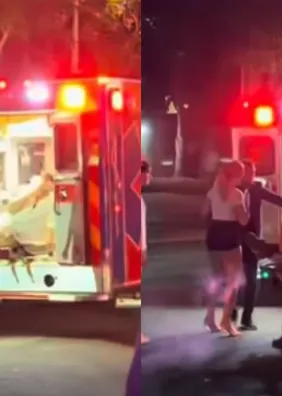 Influencers causam revolta ao bloquearem ambulância para sessão de fotos