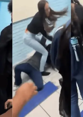 Aluna dá socos e chutes na cabeça de funcionária de escola; veja vídeo