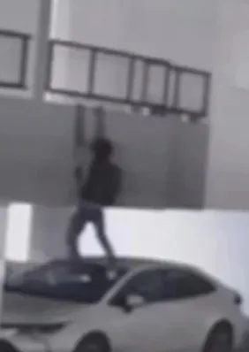 Ladrão é filmado escalando muro para invadir apartamento