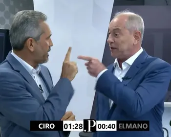 "Abaixa o dedo!": Ciro e Elmano batem boca durante debate no Ceará; veja