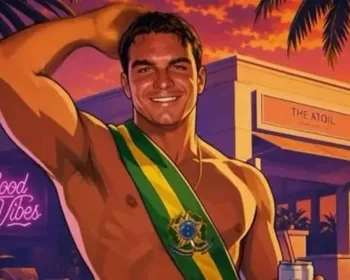 Flávio posta vídeo de sunga e faixa presidencial com estética de GTA 6