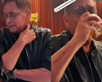 Leonardo brinda 30 dias sem beber álcool com copo de cerveja: "Nunca mais"