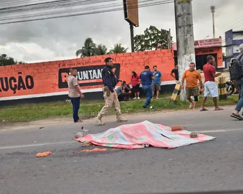 Mulher morre após ter perna esmagada em colisão com caminhão no Eustáquio Gomes