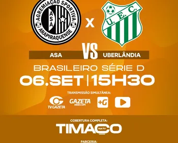 Transmissão ao vivo de ASA x Uberlândia: confira horário e onde assistir
