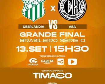 Uberlândia x ASA: onde assistir ao vivo, horário e transmissão da TV Gazeta de Alagoas