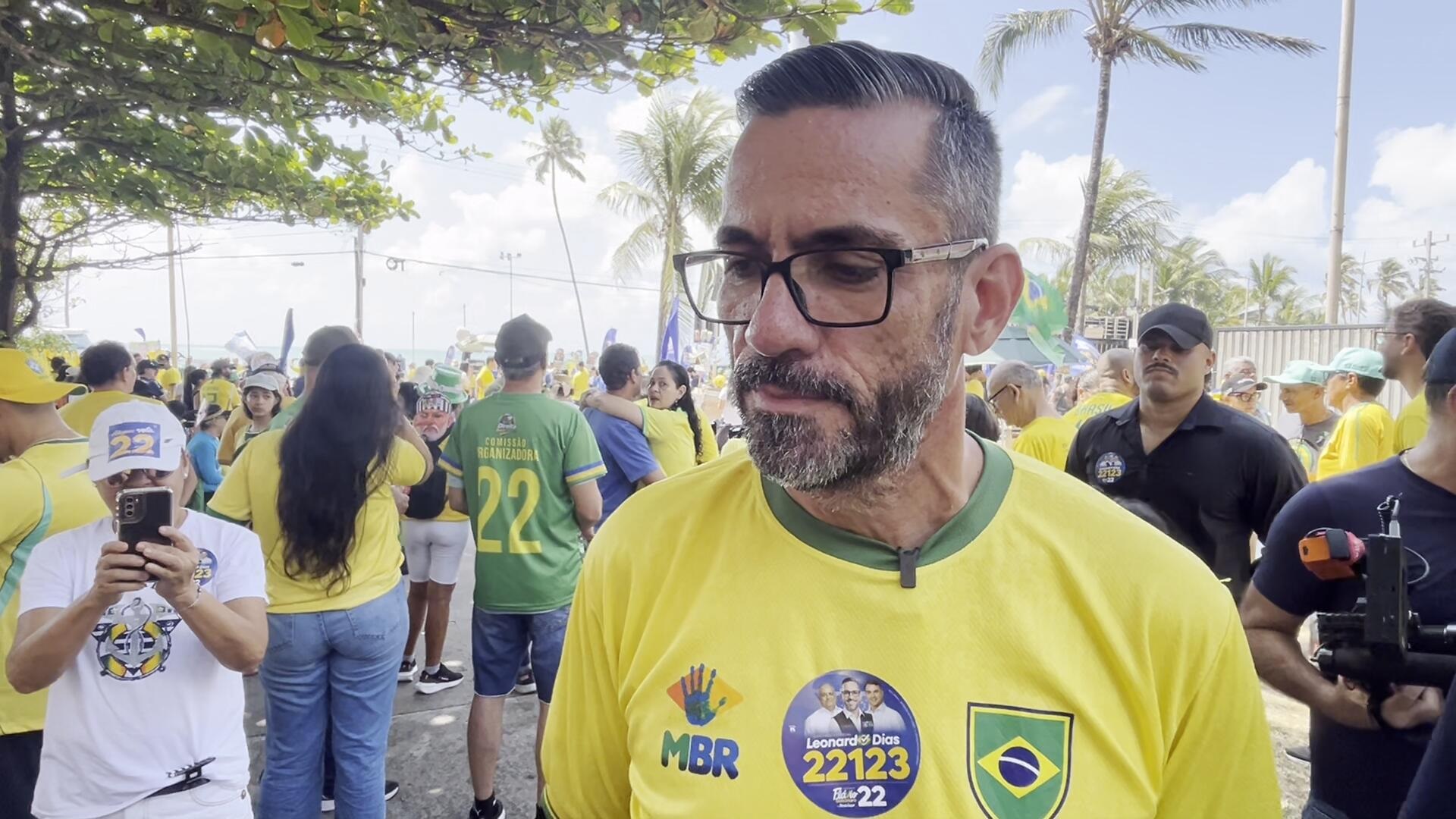 “Lula não se cria em Maceió”, diz Leonardo Dias em ato bolsonarista