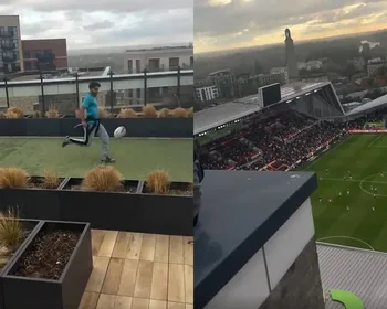 Brentford denuncia homem que chutou bola de rugby de prédio no estádio