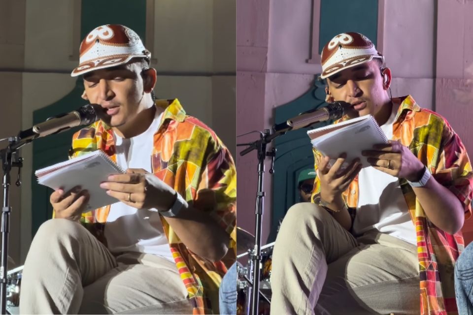 Após cobrança por posicionamento, João Gomes lê carta em show no PR