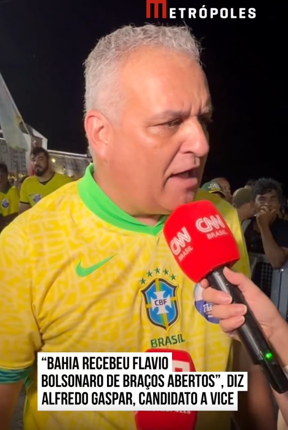 "Bahia recebeu Flávio Bolsonaro de braços abertos", diz Alfredo Gaspar, candidato a vice