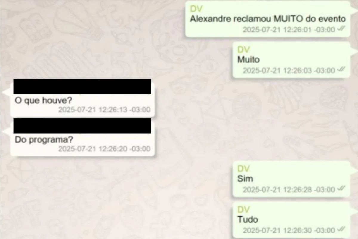 Vorcaro disse que Moraes reclamou "MUITO" de evento em Londres