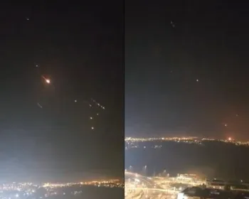Explosões: domo israelense e caças interceptam drones do Irã. Video