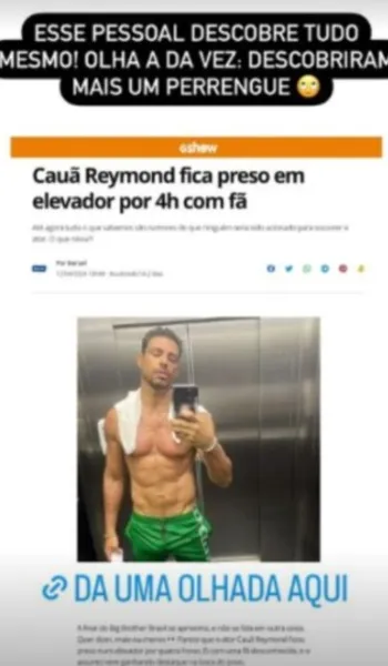 
				
					Cauã Reymond fica preso em elevador com fã
				
				