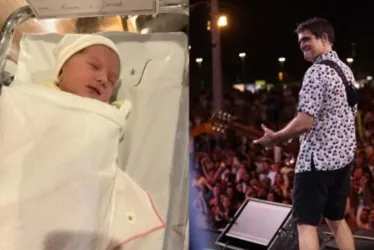 
			
				Samuel Rosa, do Skank, celebra a chegada da terceira filha
			
			