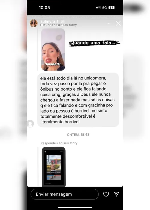 
				Após importunação contra influencer, novas vítimas reconhecem suspeito
			
			