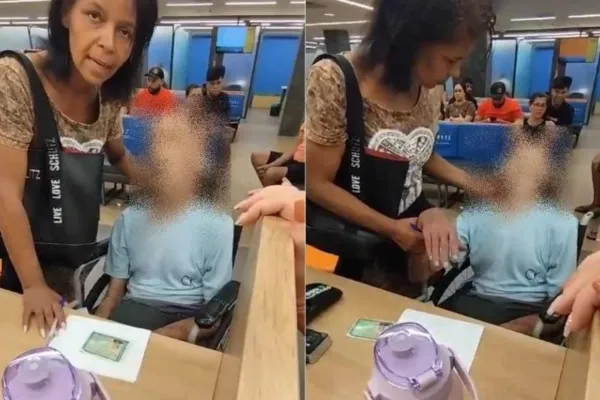 
				
					Câmeras mostram momento em que mulher circula com cadáver pelo banco
				
				