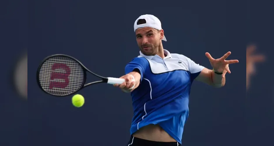 Grigor Dimitrov em ação no Miami Open