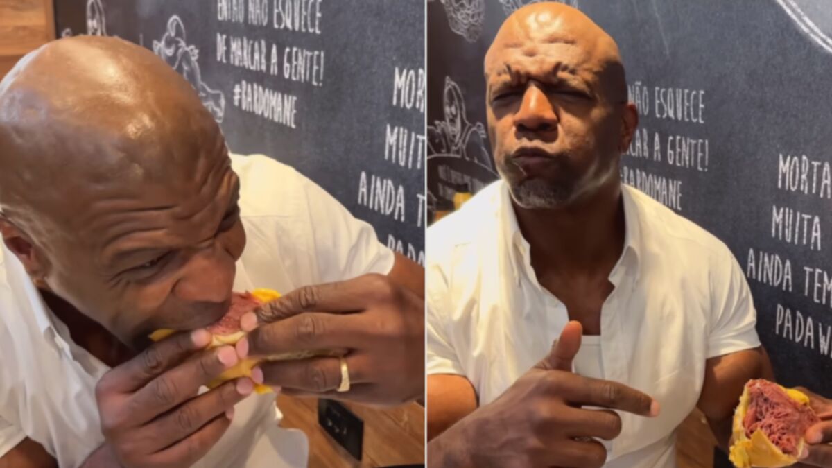 Terry Crews posta vídeo com sanduíche de mortadela em SP