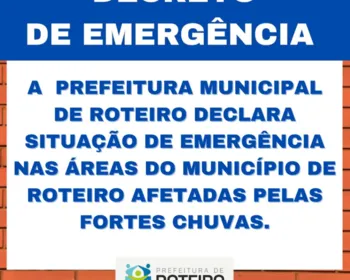 Roteiro decreta situação de emergência e suspende aulas da rede municipal