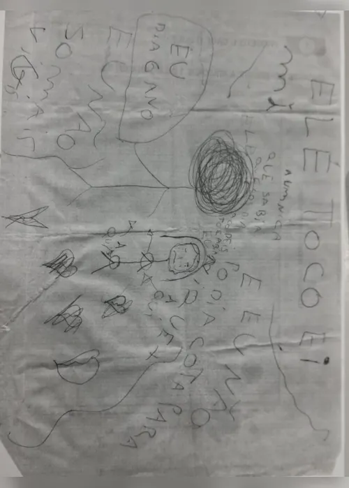 
				
					Desenhos de criança de 11 anos ajudam polícia a prender tio suspeito de estupro no Agreste
				
				