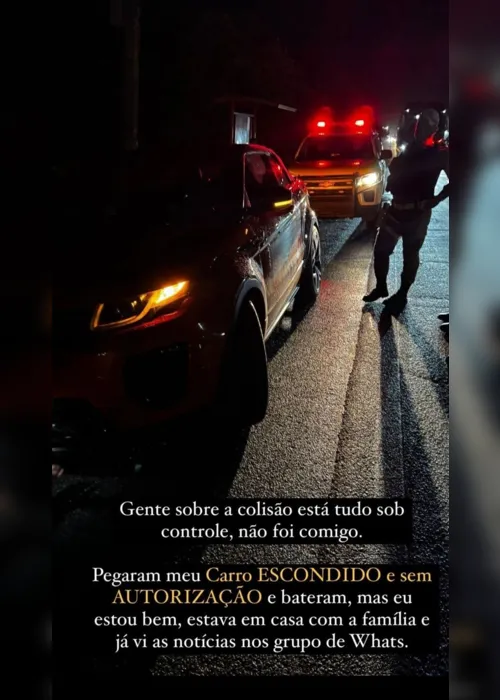 	Homem pega escondido carro de luxo de Kel Ferreti e causa acidente	