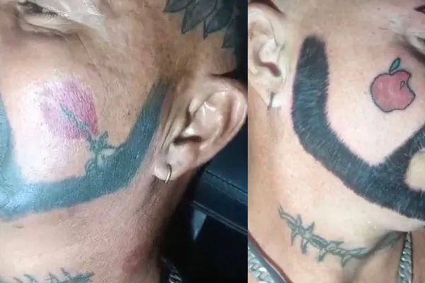 Homem corrige tatuagem de barba e vídeo viraliza na web - Foto: Reprodução