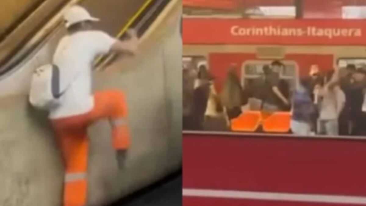 Vídeo: homens brigam dentro de trem e provocam confusão