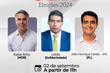 
			
				JHC deve faltar ao primeiro debate em Maceió; Lobão e Rafael devem participar
			
			
