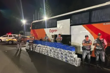 
				Trio paraguaio é preso com 1,5 tonelada de maconha em ônibus de viagem
			
			