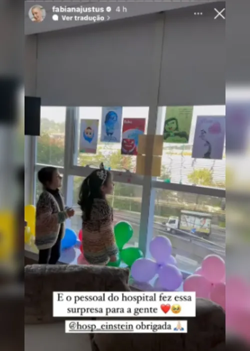 
				Fabiana Justus recebe surpresa de hospital com as filhas
			
			