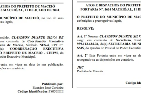 
				
					Saúde tem novo secretário em Maceió, o quarto em menos de 4 anos
				
				